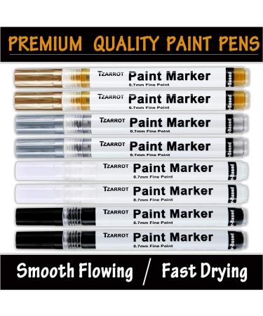 8 Pack 0.7mm White Acrylic Paint Pens - Permanent Markers for Multiple Surfaces - Buy Online on GoSupps.com