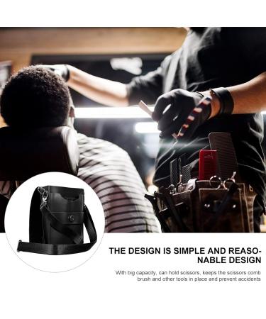 Uonlytech Hair Styling Tools: Cowhide Salon Scissors Pouch & Shoulder Bag for Hairdressers - Black Leash Holder - Buy Online on GoSupps.com