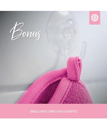 Lowell Peeling Gloves Set - 2 Exfoliating Gloves for Body & Face Bonus Guide & Suction Cups - Pink - Buy Online on GoSupps.com