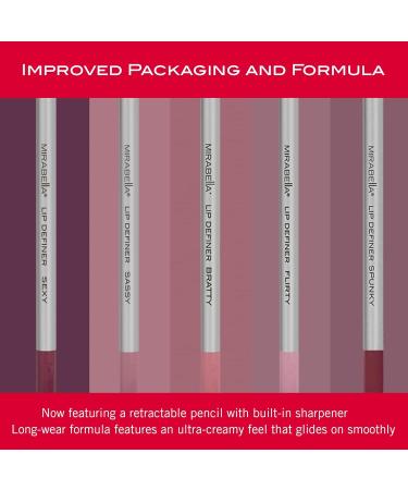 Mirabella Flirty Line & Define Lip Definer Pencil | Smoothing Moisturizing Retractable Lip Liner with Antioxidants | Long-Lasting Ultra-Creamy Formula & Built-In Sharpener - Buy Online on GoSupps.com