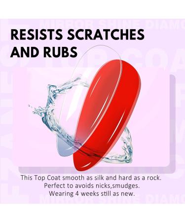 FZANEST Gel Top Coat Diamond- 15ml No Wipe Top Coat Clear Gel Nail Polish High Gloss Mirror Shine Soak Off UV LED Gel Finish Long Lasting - Buy Online on GoSupps.com