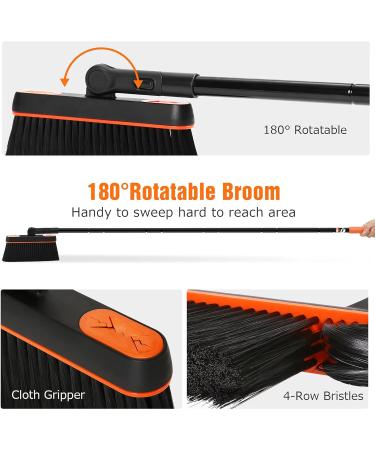 Broom Dustpan and Brush Set 180 Rotatable with Long Handle for Kitchen Home Office Lobby Floor Sweeping - MBD001_Intexca - Buy Online on GoSupps.com
