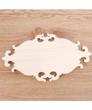 RORPOIR 1pc Unpainted Frames Decorative Appliques for Furniture Wood Onlays for Bed Flowers Carved - Buy Online on GoSupps.com