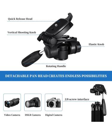 Professional Heavy Duty Camera Tripod Stand - Compatible with DSLR, Canon, Nikon, iPhone - Max Load 15 LB - Black - Buy Online on GoSupps.com