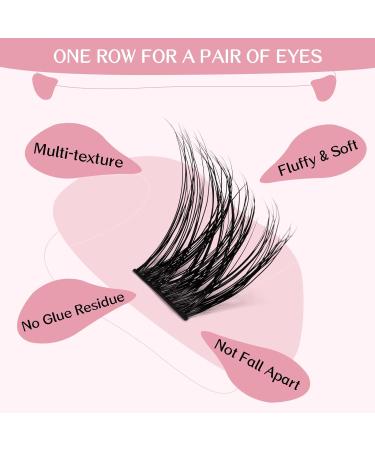 Lash Clusters 140 Pcs Cluster Lashes 14 Pairs Eyelash Clusters DIY Eyelash Extension Individual Cluster Eyelashes Mix Length Fluffy Super Thin Band Reusable Soft & Comfortable(Flipped-D-mix) mix Flipped - Buy Online on GoSupps.com