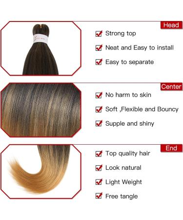 Xtrend EZ Braids 8Packs Pre-Stretched Easy Braiding Hair Extensions for Box Braids Hair 20 Inch Ombre Blonde Hot Water Setting Synthetic Fiber Hair Extensions T27# 20 Inch (Pack of 8) T27# - Buy Online on GoSupps.com