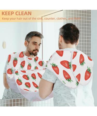 Beard Bib Apron for Men | Non-Stick Waterproof Hair Catcher | Grooming Cloth with Strawberry Design - Perfect for Shaving & Trimming - Buy Online on GoSupps.com