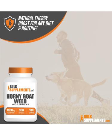 BULKSUPPLEMENTS Horny Goat Weed Capsules - 360 Veg Capsules, Epimedium Extract Supplement for Men, Herbal Vegan Formula - Buy Online on GoSupps.com