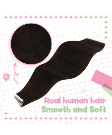 Youngsee Real Hair Tape Extensions - Short 30cm Dark Brown Hair Wefts | 20pcs 30g #2 - Premium Quality for Effortless Style - Buy Online on GoSupps.com