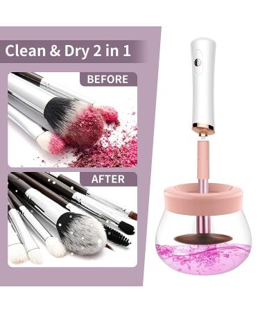 Fesmey Electric Makeup Brush Cleaner Spinner with 8 Size Collars - Fast & Automatic Makeup Brush Cleaning Machine (White) - Buy Online on GoSupps.com