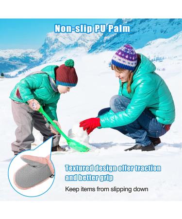 MoKo Toddler Ski Mittens - Insulated Waterproof Gloves for Girls Boys - Warm Fleece Winter Snow Mittens (S Size, Pink) - Buy Online on GoSupps.com