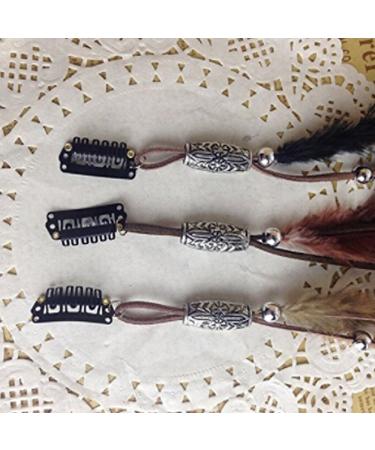 Buy ICYANG Women Feather Hair Clips - Handmade Boho Hippie Hair Extensions & Accessories - Set of 3 for Stylish DIY Hairpins - Buy Online on GoSupps.com