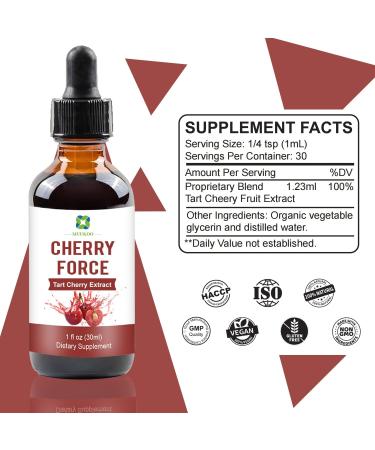 Cherry Force Supplement - Premium Tart Cherry Extract & Juice Concentrate | Rich in Phytonutrients for Optimal Absorption - Shop Internationally - Buy Online on GoSupps.com