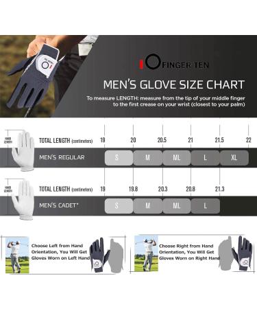 FINGER TEN Men's Golf Rain Grip Glove Pair - Black/Gray/Green - Sizes S- XL - Ambidextrous Design for Hot, Wet Weather Conditions - Buy Online on GoSupps.com