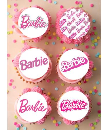 24 x Pre-Cut Barbie 8 Edible Stand up Wafer/Rice Paper Cupcake Cake Toppers Birthday Party Pink Decorations - Buy Online on GoSupps.com