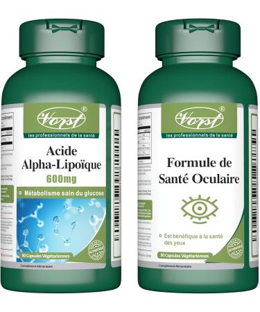 VORST Alpha Lipoic Acid 600mg 90 Vegan Capsules & Eye Care Complex 90 Vegan Capsules (Combo Bundle 2 Bottles) - Buy Online on GoSupps.com