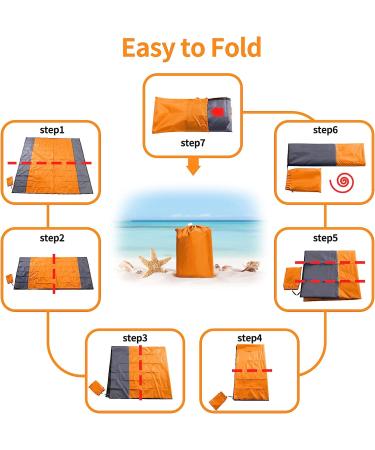 AOCKTOBAR Beach Blanket Waterproof Sandproof  96''108'' Picnic Beach Blankets Oversized for 4-7 Adults  Lightweight & Durable Beach Mat Quick Drying for Beach Travel  Camping  Hiking Orange(200*210) - Buy Online on GoSupps.com