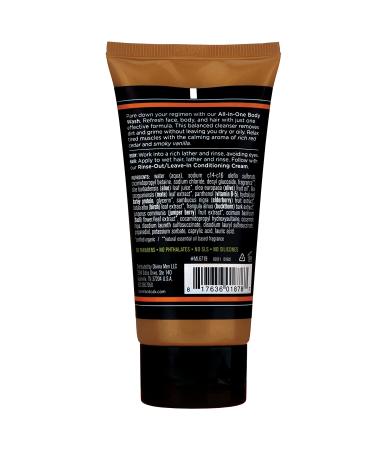 Barrel and Oak All-In-One Body Wash for Men - Cedarwood & Bourbon Scent, Travel Size, Vegan (2.5 oz) - Buy Online on GoSupps.com