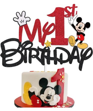 Mickey 1st Birthday Cake Topper Mickey Cake Decorations My 1st Mouse Birthday Party Decorations First Birthday Party Supplies Decor for Kids Boys Birthday Baby Shower Red
