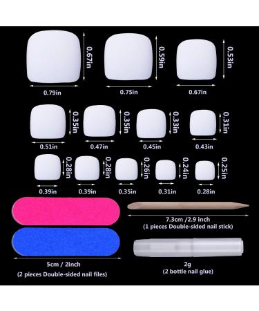 72 Pieces Matte Short Square Press On Fake Toe Nails for Women - White - Buy Online on GoSupps.com
