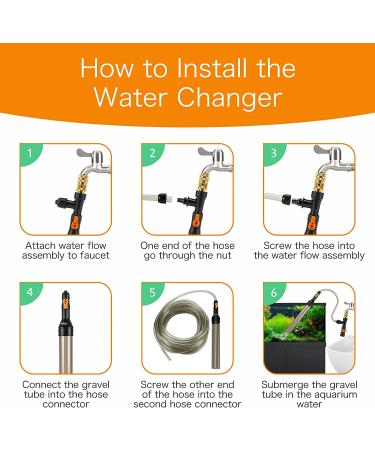 Hygger Semi-Automatic Aquarium Water Changer Kit | 49FT Water Hose & Flow Control Valve Included - Buy Online on GoSupps.com