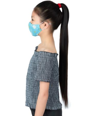LOFBAZ Washable Adjustable Cloth Face Coverings for Kids & Adults - Light Blue Rabbit Design with Nose Wire & Filter Pocket - Perfect for Ages 4-8 - Buy Online on GoSupps.com