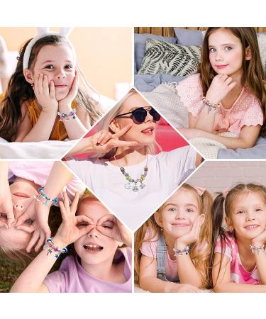 Thrilez 97Pcs DIY Bracelet Making Kit for Girls - Charm Bracelets & Necklace String with Beads and Pendant Charms - Craft & Necklace Making Set - Gift Idea for Teen Girls (Pink) - Buy Online on GoSupps.com