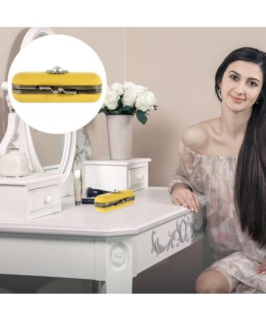 Minkissy Jewelry & Lipstick Holder - Retro Purse Organizer with Mirror Design - Yellow Makeup Case (1 Pack) - Buy Online on GoSupps.com