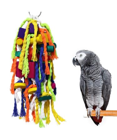 Rypet Large and Small Parrot Chewing Toys - Parrot Cage Bite Toys Wooden Block Tearing Toys for Conures Cockatiels African Grey and Other Amazon Parrots