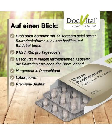 Probiotics for Intestinal Renovation | Docvital 30 Gastrointestinal Capsules | Balance Intestinal Flora & Health | German Quality Lactic Acid Bacteria - Buy Online on GoSupps.com