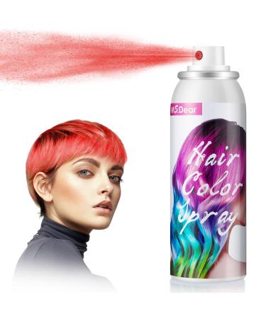 ONE-TIME USE Red Temporary Hair Color Spray for Crazy Hair Day Christmas Party Cosplay - 1-Day Washable Spray-On 100ML