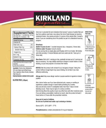 Kirkland Signature Sugar-Free Psyllium Fiber 360 Doses Gel - Natural Dietary Supplement - Buy Online on GoSupps.com