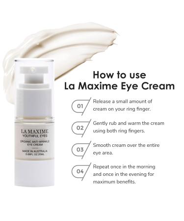 Youthful Eyes Organic Anti-Wrinkle Eye Cream | Restore Firmness & Elasticity | Reduce Dark Circles & Puffiness (0.68 Fl Oz) - International Shipping Available - Buy Online on GoSupps.com