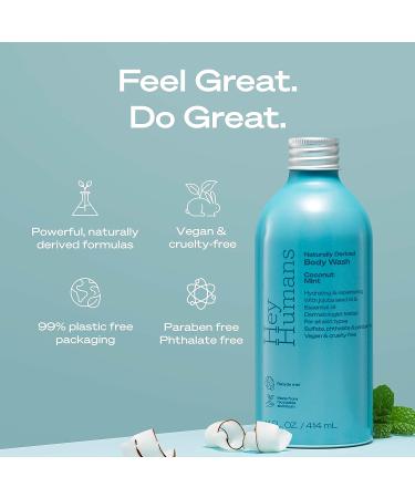 Hey Humans Coconut Mint Natural Deodorant & Body Wash | Aluminum-Free Travel Size | Shea Butter & Jojoba Oil | Clean & Vegan | Dorm Room Essential Gift Set - Buy Online on GoSupps.com