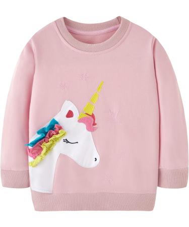 Girls Unicorn Sweatshirt - Cotton Long Sleeve Top for Kids 7-8 Years - Toddler Casual Jumper Shirt - Age 1-12 Years - Toddler Clothes Pullover - Buy Online on GoSupps.com