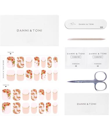 Danni & Toni 28 Gel Nail Strips Set - Blooming Garden Print | Salon-Quality Manicure Stickers with Foil Stamping - Buy Online on GoSupps.com
