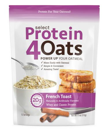 PEScience Protein4Oats, Powder to Make Amazing Tasting Protein Oatmeal, with Whey and Casein, French Toast, 12 Servings French Toast 11 Ounce (Pack of 1)