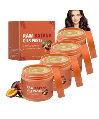 JIAOY Raw Batana Oil Paste Batana Oil for Hair Growth Prevents Hair Loss for Thicker Stronger and Healthier Hair with Shine Hair Mask for Dry Damaged Hair Nourishing 4PVS