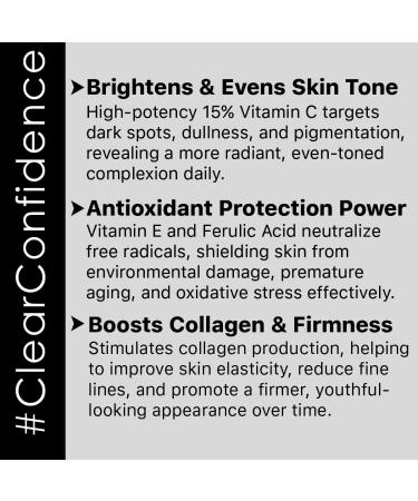 Minomine 15% Vitamin C + E+ Ferulic acid Face serum | Reduces wrinkles Brightens skin & Fights inflammation | Advanced Glowing Formula | Men & Women All Skin Types 30ml - Buy Online on GoSupps.com