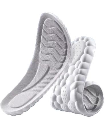 4D Cloud Soles Memory Foam Shoe Inserts Support Shock Absorption Cushioning Sports Comfort Inserts Breathable Shoe Inner Soles for Running Walking Hiking etc. 45-46 Gray