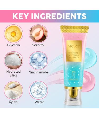 Niacinamide Toothpaste for Whitening & Sensitive Teeth Soothes Sensitivity Strengthens Enamel Fresh Breath Dentist-Recommended Ingredients Fluoride-Free 4.23 Oz 3.8 Ounce (Pack of 1) - Buy Online on GoSupps.com