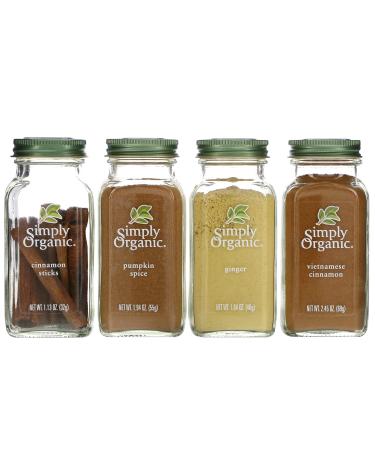 Simply Organic Baking Essentials Organic Spice Kit Variety Pack 4 Spices
