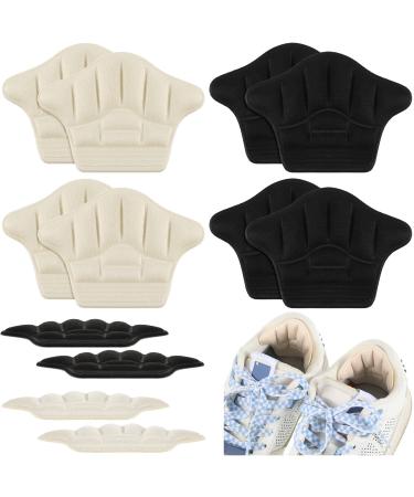 Boyiee 12 Pieces Heel Grips for Men and Women  Heel Pads for Shoes Too Big  Leather Heel Cushion Inserts for Loose Shoes  Filler Improved Shoe Fit  Comfort  Prevent Heel Slip and Blister (Black  Nude)
