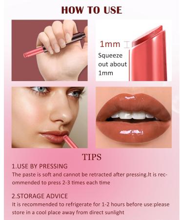 Hydrating Shimmer Lipstick & Moisturizing Jelly Lip Gloss | Long Lasting Waterproof Tint & Lip Stain Pen | Perfect Christmas Makeup Gift for Women - Shine Rose Red - Buy Online on GoSupps.com