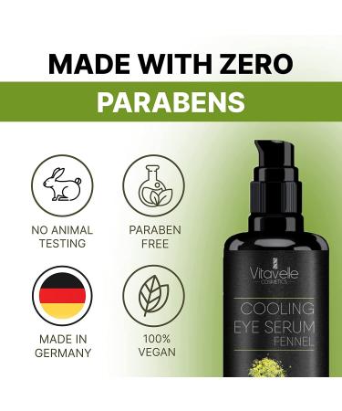 Vitavelle Cooling Eye Serum for Dark Circles & Puffiness - Anti Aging Hydrating Formula with Fennel Extract - 50ml - Buy Online on GoSupps.com