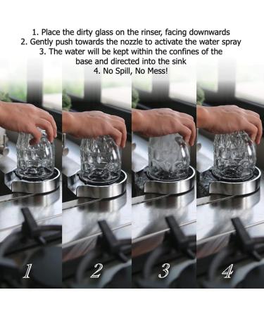 JNDJNFV Glass Rinser Cup Washer Cleaner Bottle Washer Cleaner Bar Glass Rinser Stainless Steel Glass Rinser for Kitchen Sinks Glass Cup Bottle Washer Cleaner Silver - Buy Online on GoSupps.com