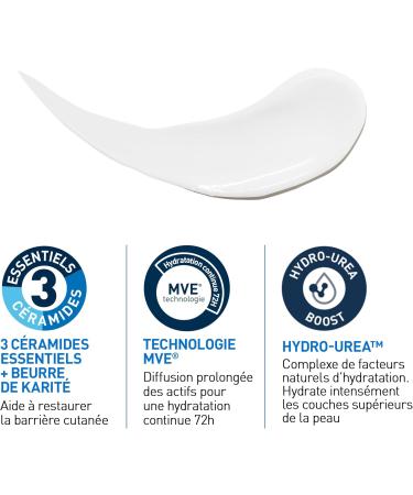 CeraVe - Baume Hydratant Intensif Corps & Visage - Peaux Tr s S ches Avec D mangeaisons - 72H d Hydratation - Beurre de Karit + 3 C ramides + Hydro-Urea Boost - Sans Parfum Non Com dog ne - 340g - Buy Online on GoSupps.com