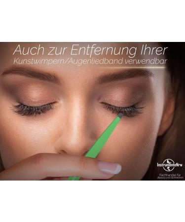 Professional Green Slanted Tweezers for Hair Plucking | 10 cm 4 mm | International Shipping Available - Buy Online on GoSupps.com