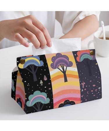 Tissue Box Cover Tissue Box Holder Simple Rainbow Print Tissue Holder Travel Tissue Packs Facial Paper Holder Decorative Holder - Buy Online on GoSupps.com