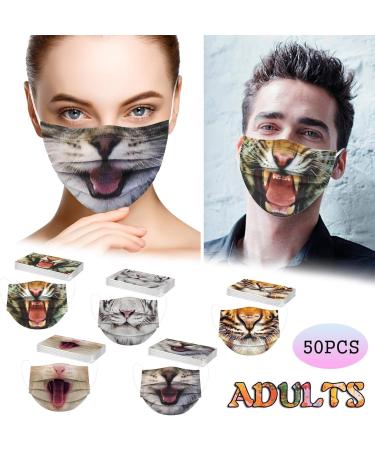 Winfer Disposable 3-Layer Mouth Protection - 50/100 Pieces Colored Print Face Mask for Men & Women - Breathable Neck Scarf & Bandana - Buy Online on GoSupps.com